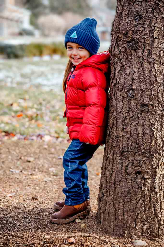 Kids Tree Climber Beanie Hat - Navy