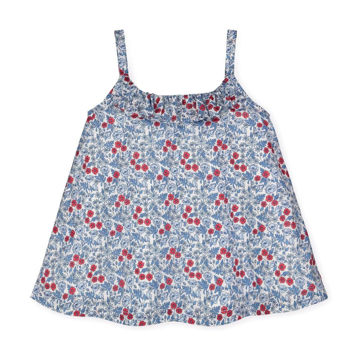 Baby Swing Tank Top - Red and Blue Ditsy Floral