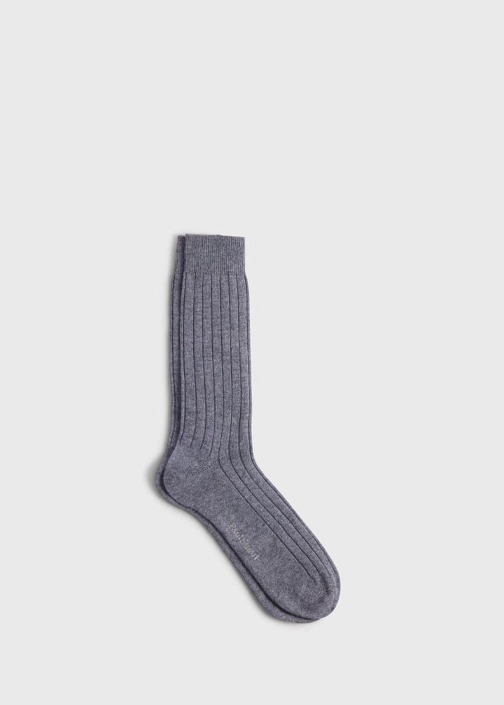 Cashmere Ribbed Sock - Light Grey