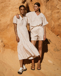 Gilma-Paige Organic Cotton Shorts - Pink-Ditsy-Floral