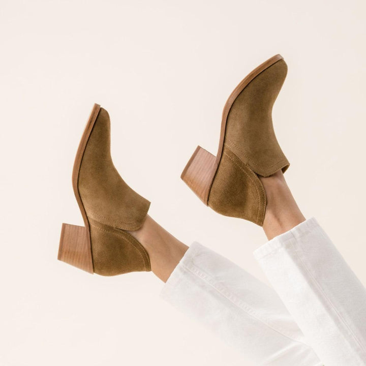 Mia Everyday Ankle Bootie - Taupe Suede