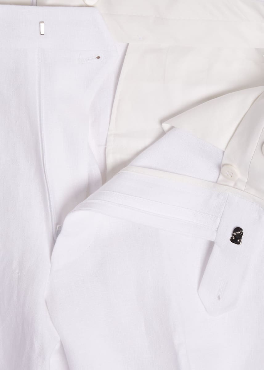 Solid Linen Pant - White