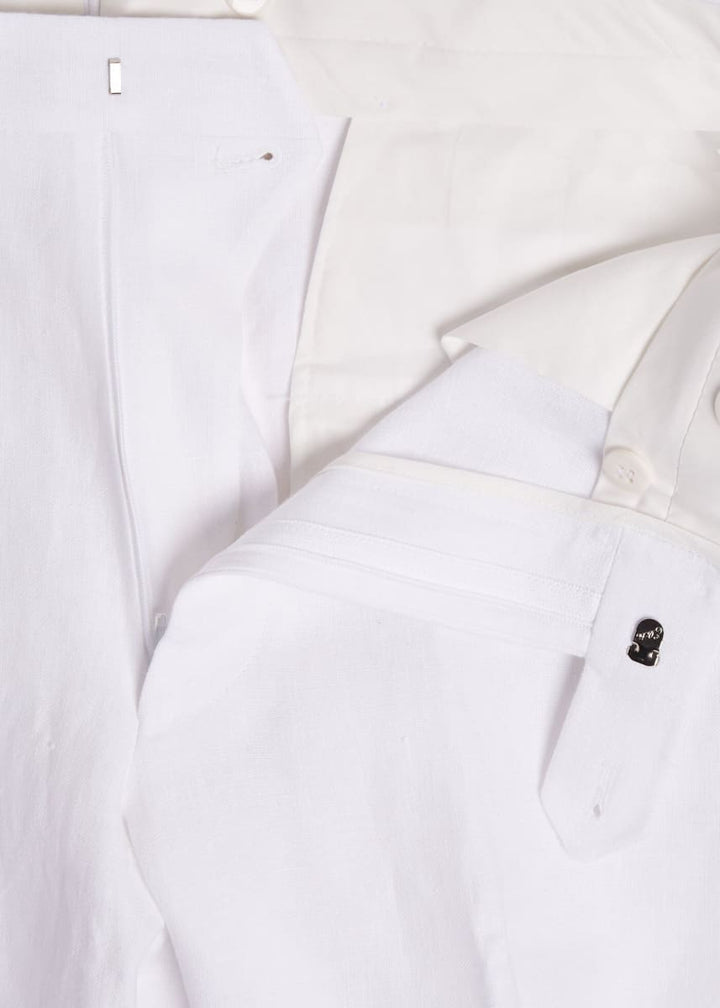 Solid Linen Pant - White