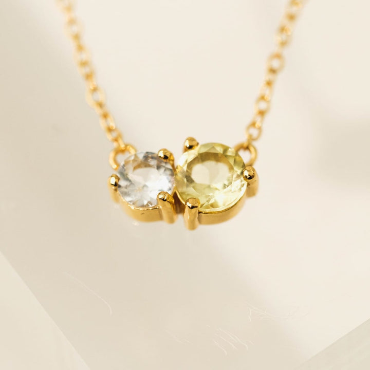 Luma Gemstone Necklace - Lemon Quartz + White Topaz