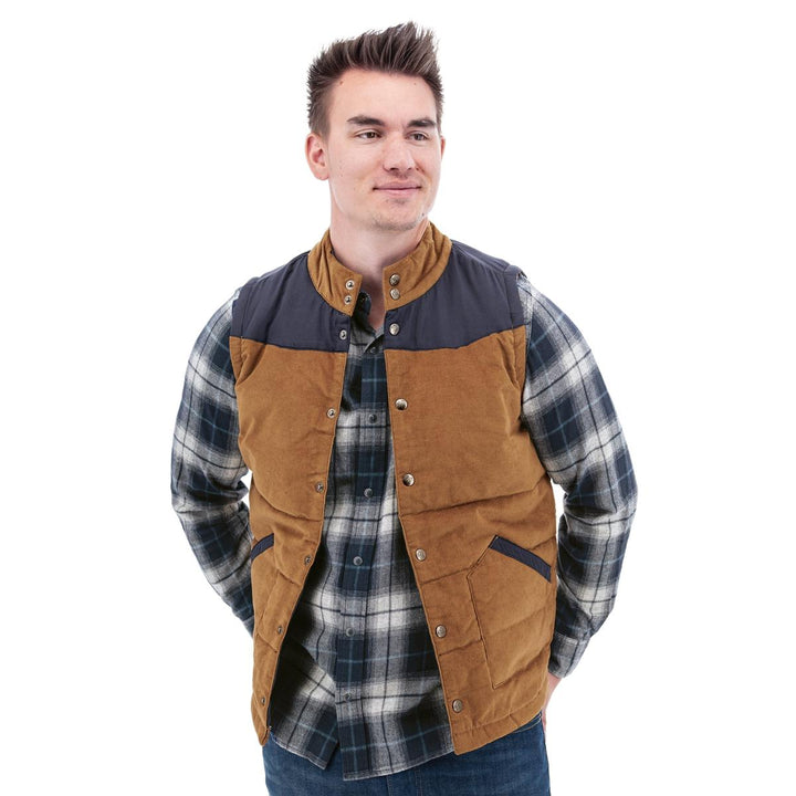 Reese Quilted Cord Vest - Tobacco Brown