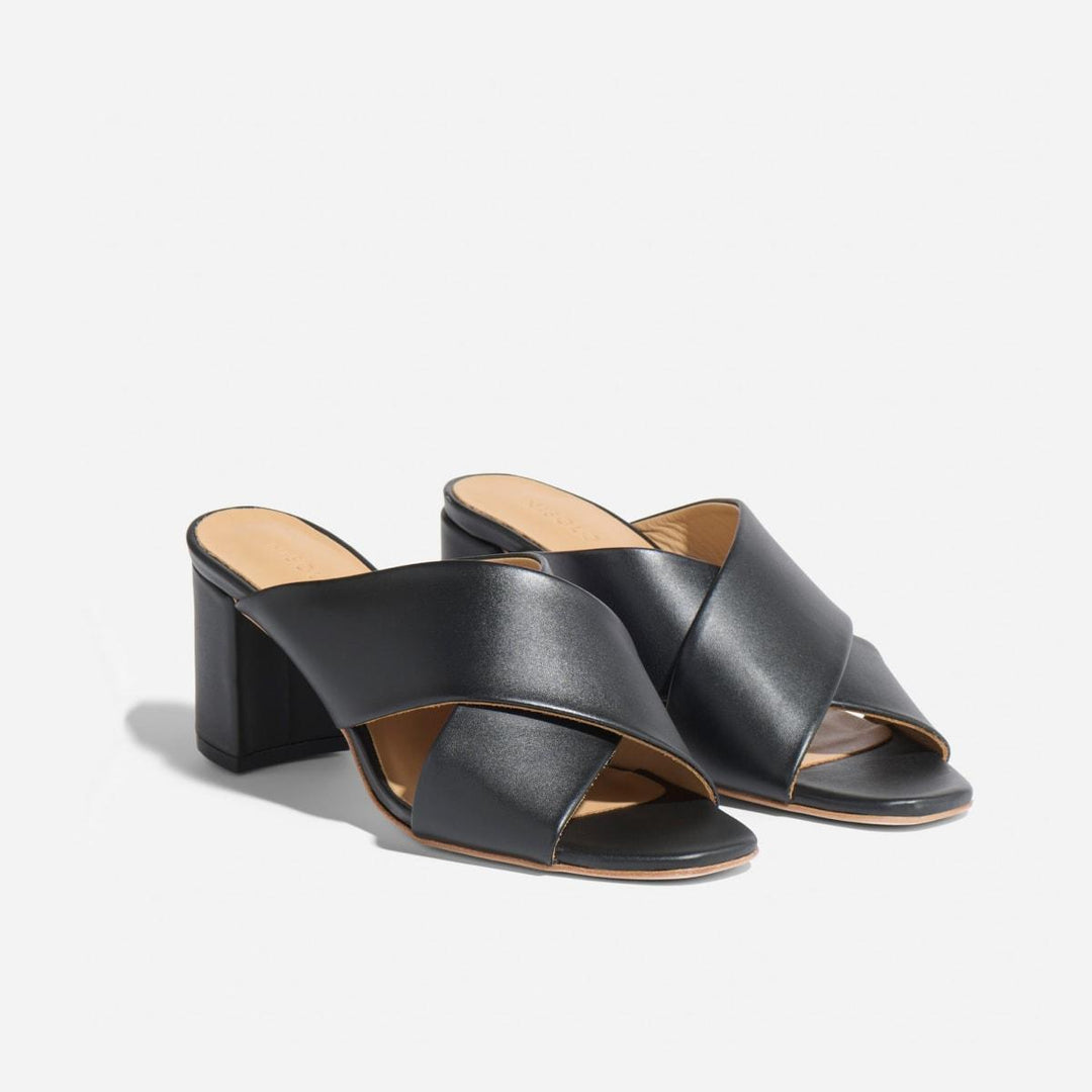 Carina Cross Strap Mule - Black