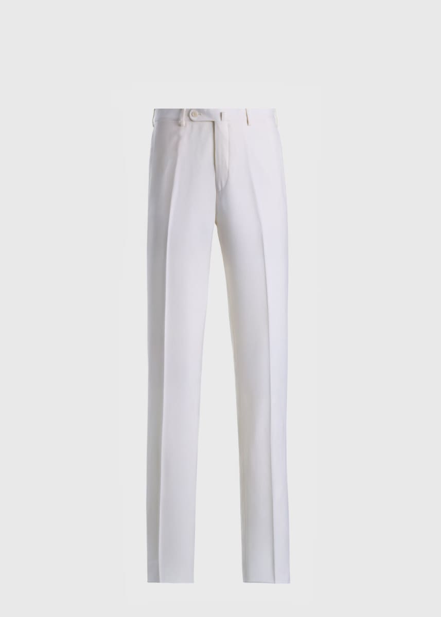 Super 130s All Year Wool Dress Trouser - Cream