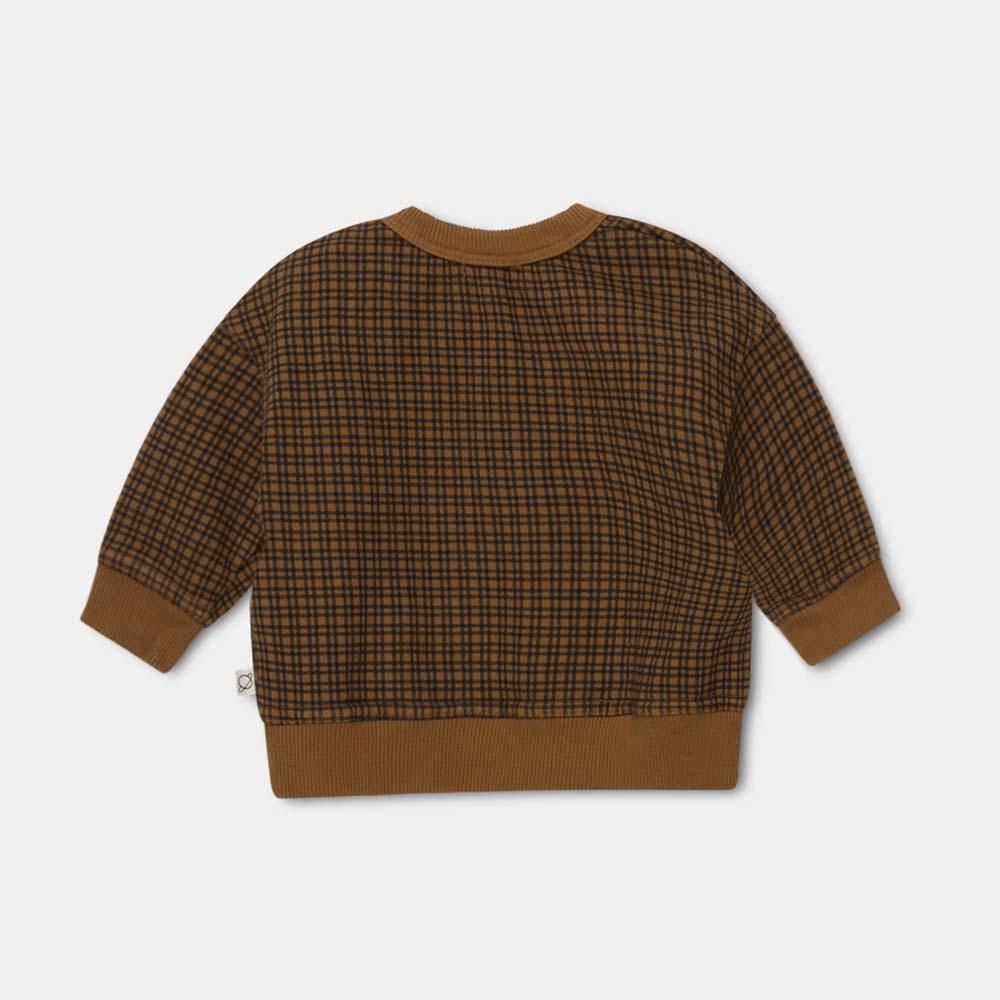 Organic Gingham Baby Sweatshirt - Oil