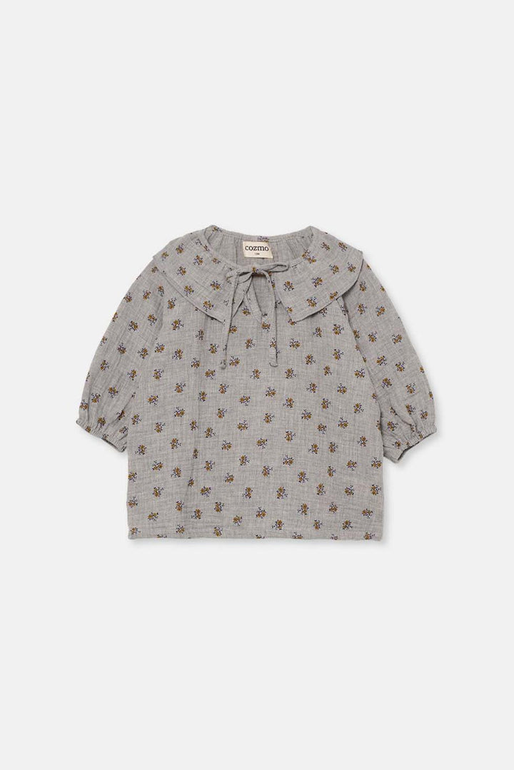 Organic liberty baby dress - Grey