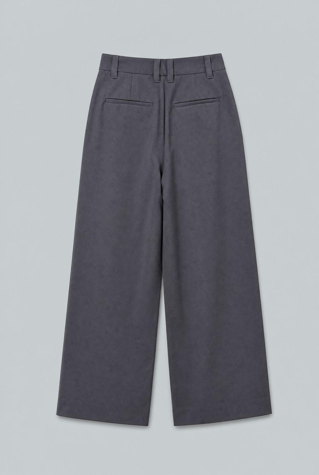 Melange High Waisted Wide Leg Pants - Charcoal