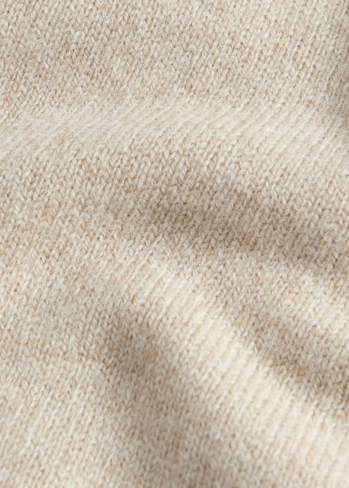 Geelong Wool Button Neck Pullover - Sand