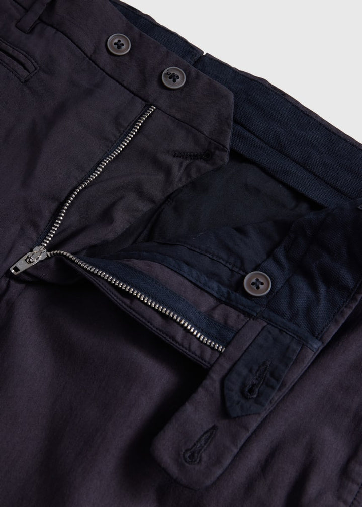 Cotton Stretch Plain Front Trouser - Black
