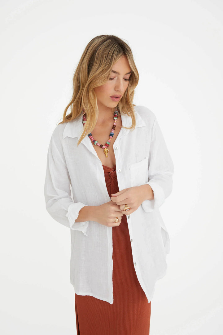 La Playa Linen Shirt - White