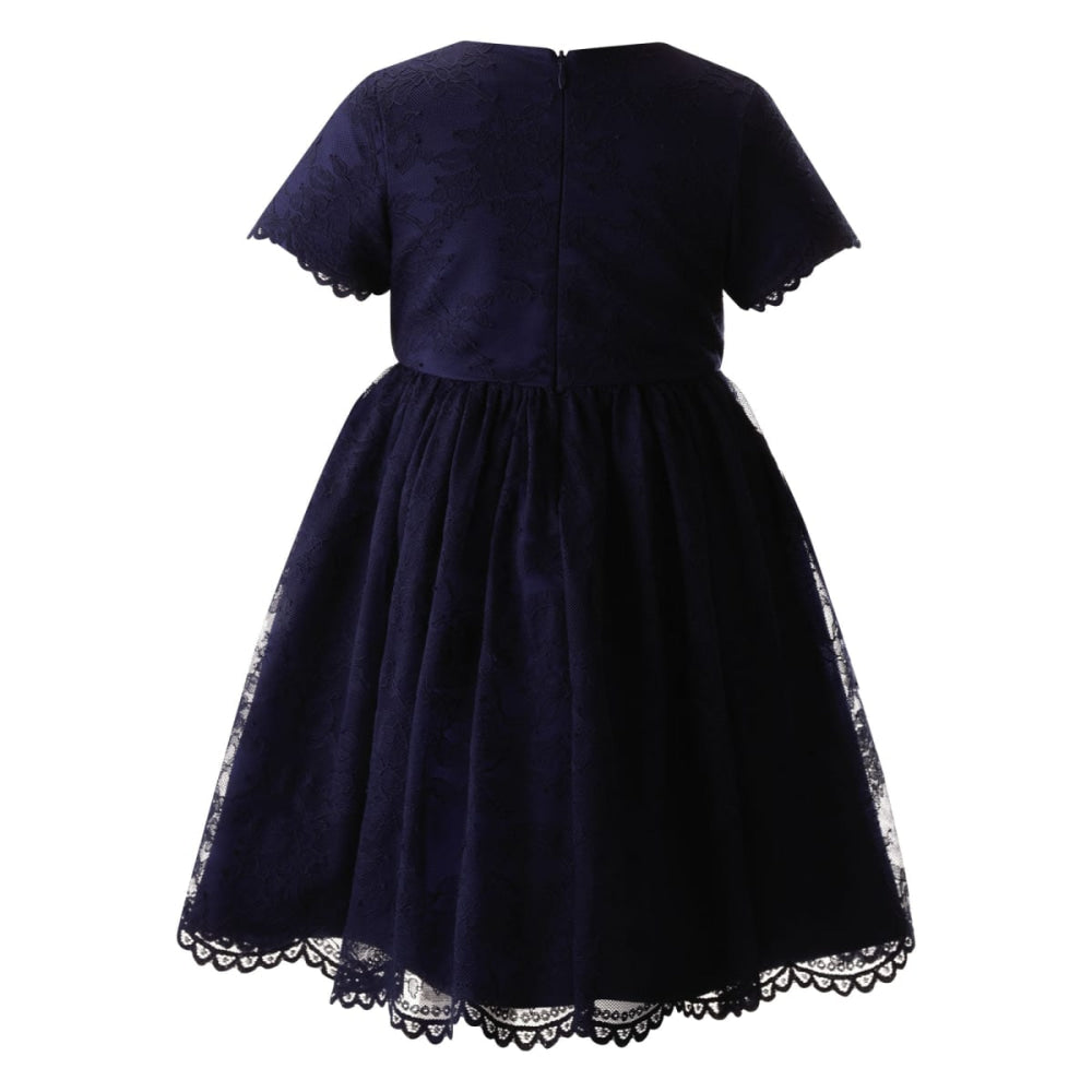 Lace Scalloped Party Dress - Dresses