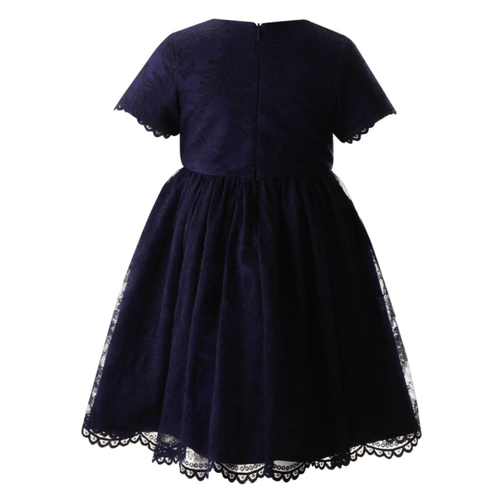 Lace Scalloped Party Dress - Dresses