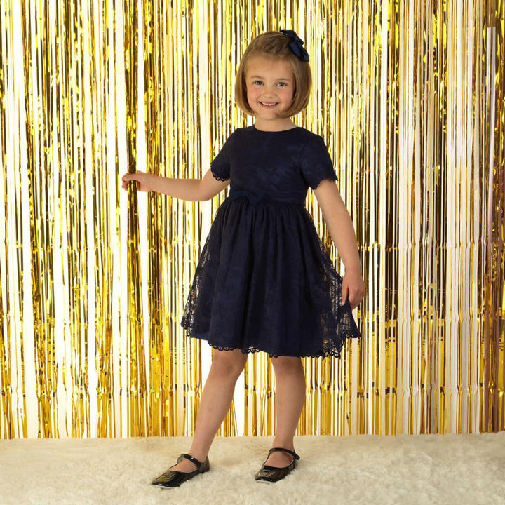 Lace Scalloped Party Dress - Dresses