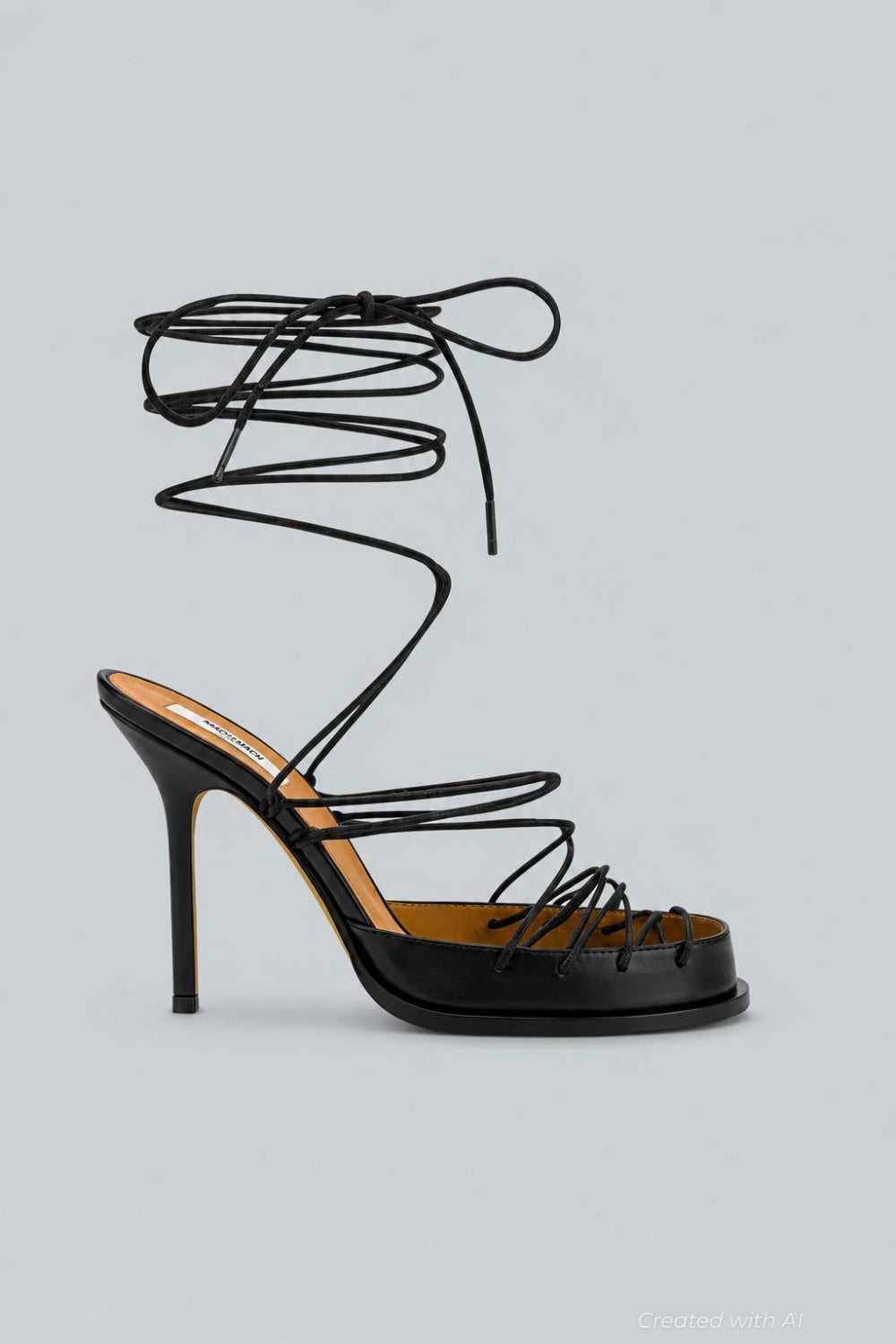 Laced Strappy Sandals - Black - 6.5 - Flip Flops