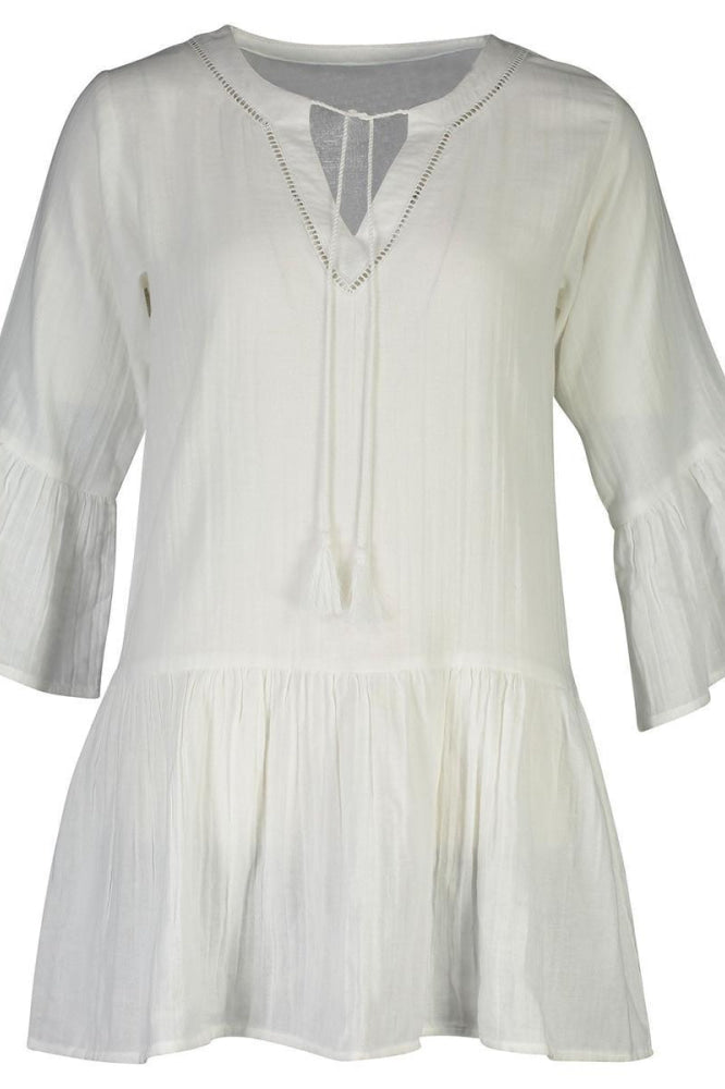 Ladies Gigi Beach Dress - White - Cover-up
