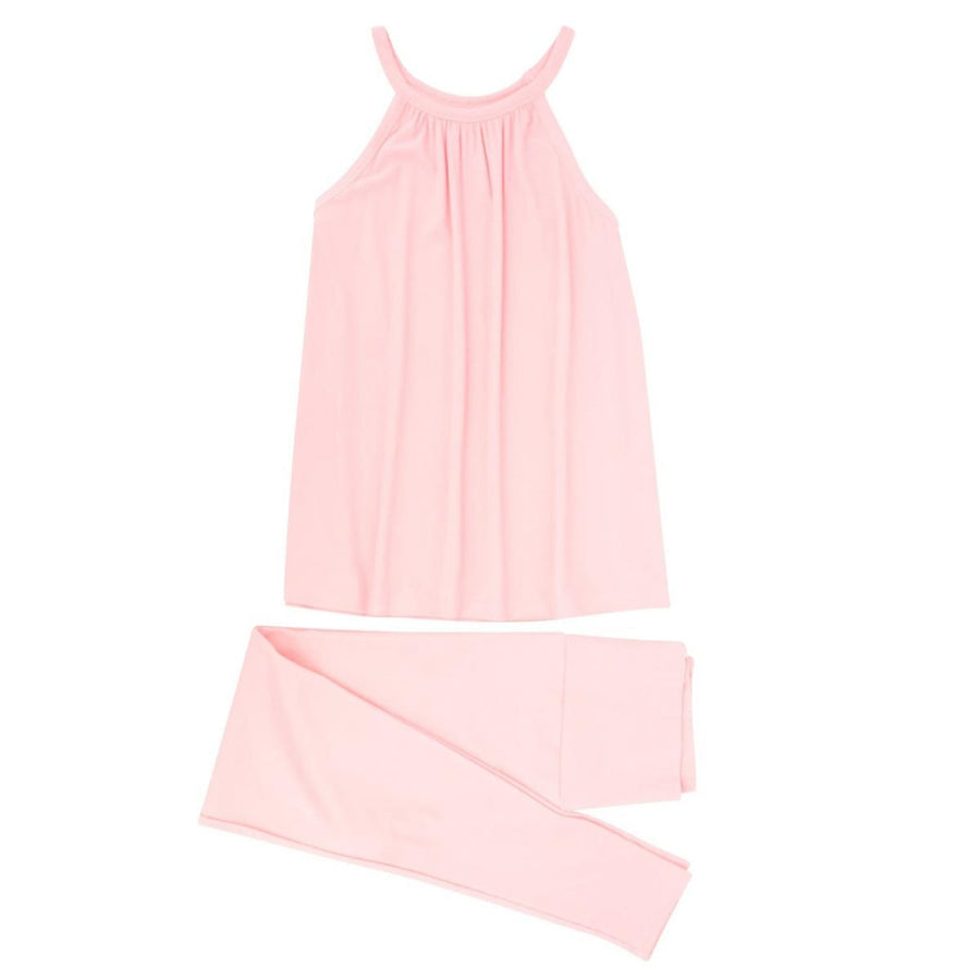 Ladies Halter Top and Pant - Pink Icing Rib - Leggings
