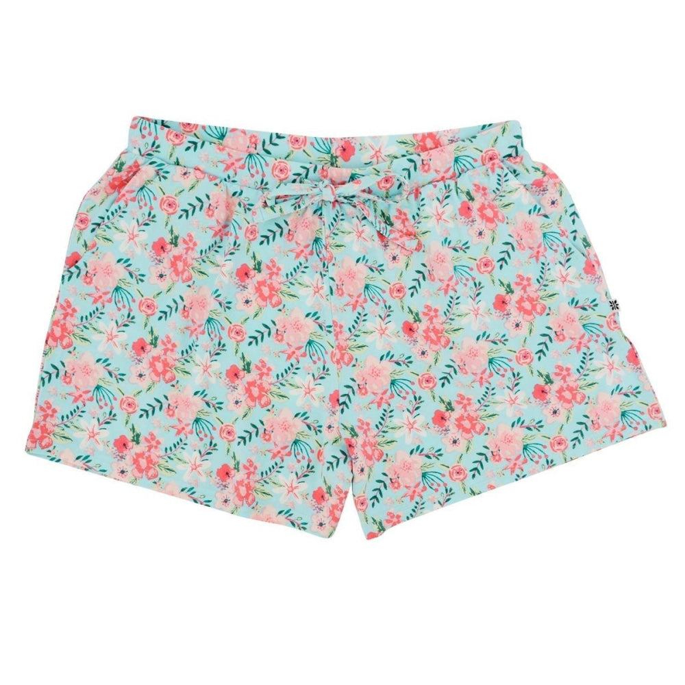 Ladies’ Lounge Shorts - Aqua Floral - Shorts