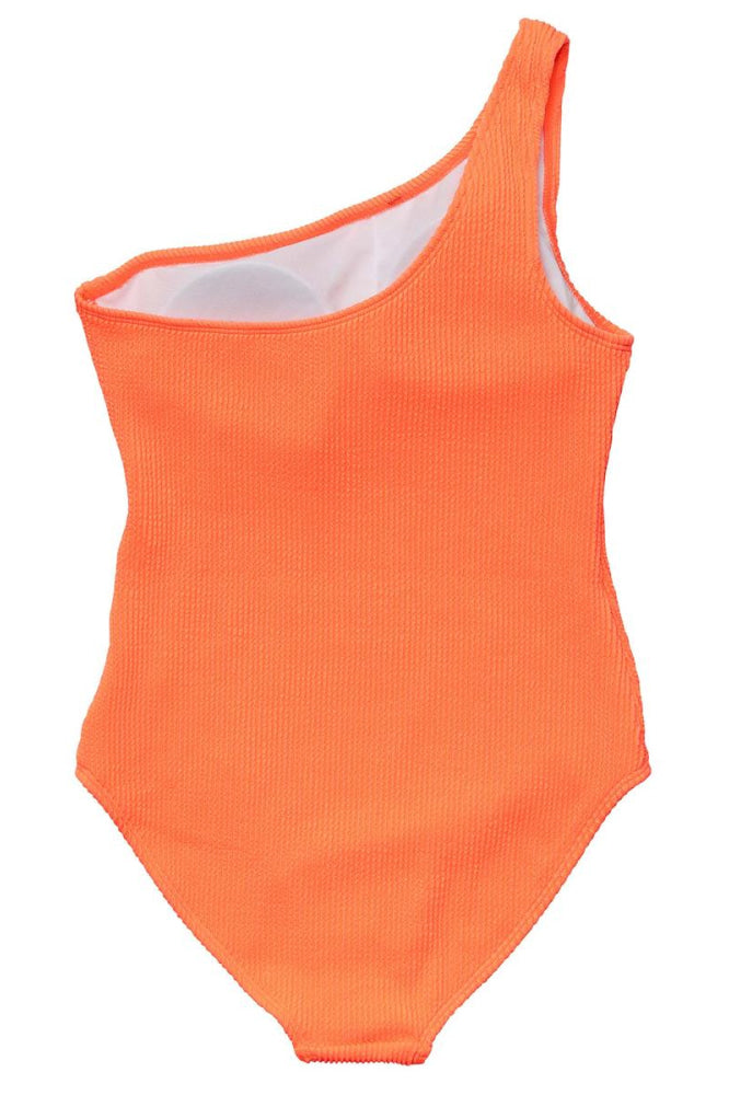 Ladies One Shoulder Swimsuit - Tangerine - One Piece Swim