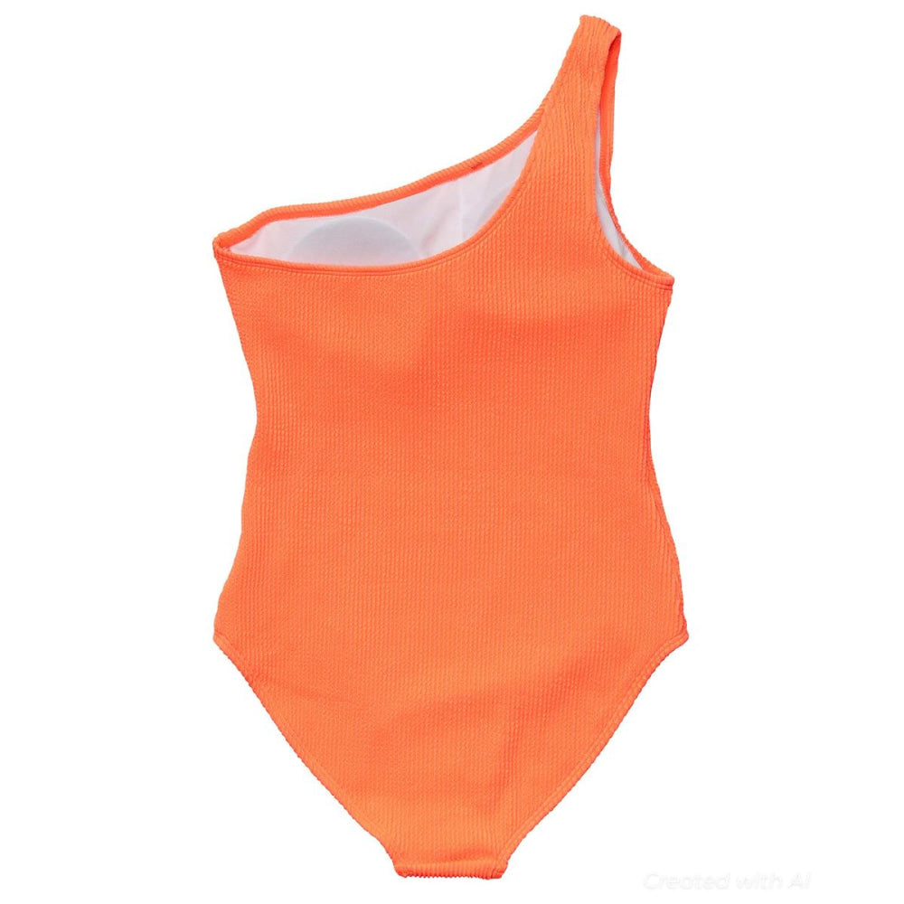 Ladies One Shoulder Swimsuit - Tangerine - One Piece Swim