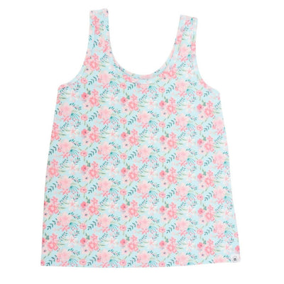 Ladies’ Tank Top - Aqua Floral - Tank Top