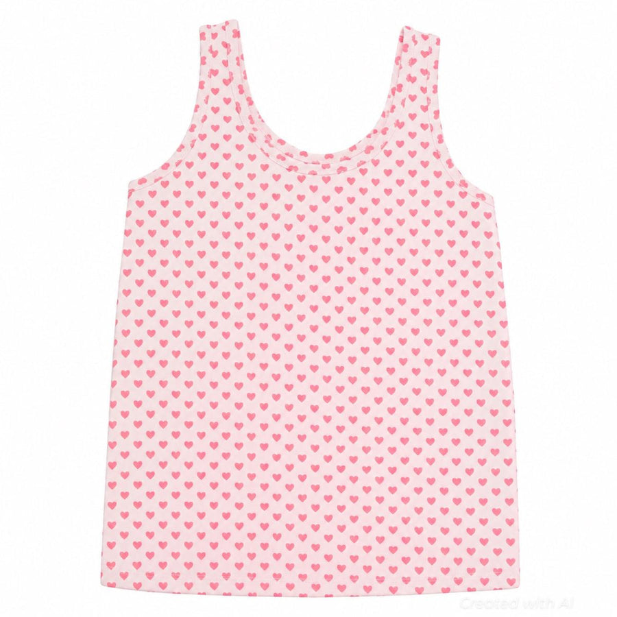 Ladies’ Tank Top - Pink Hearts - Tank Top