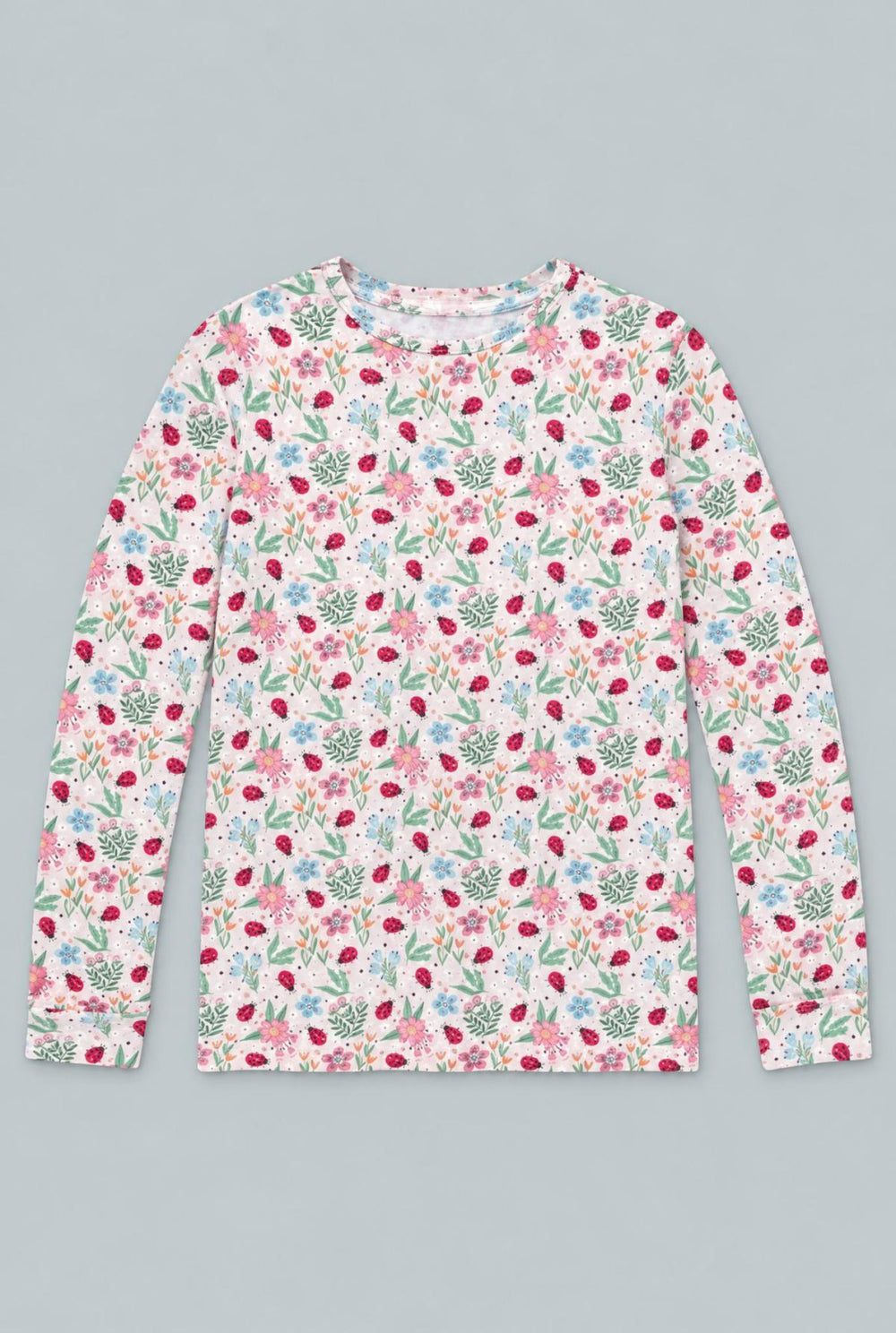 Ladybug Flower Garden Big Kid Pajama Set - Ladybug Garden - Pajamas