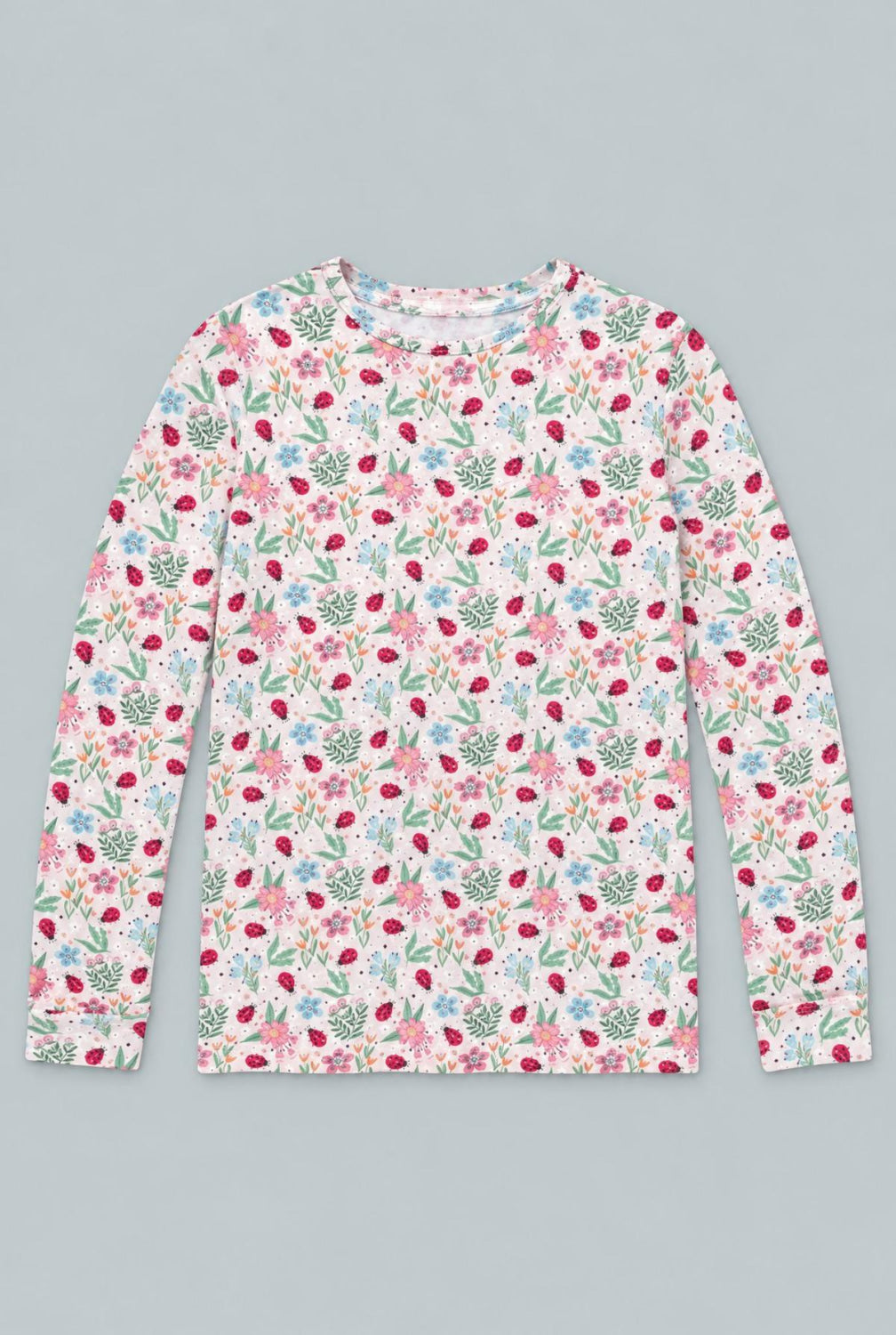 Ladybug Flower Garden Big Kid Pajama Set - Ladybug Garden - Pajamas