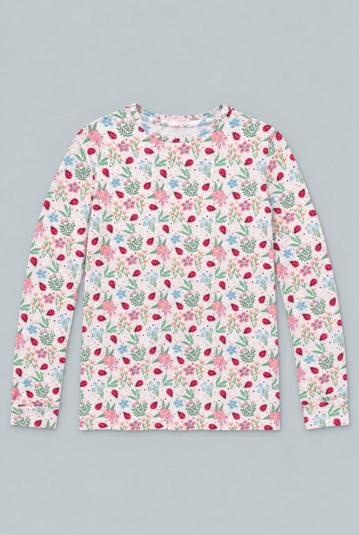 Ladybug Flower Garden Big Kid Pajama Set - Ladybug Garden - Pajamas