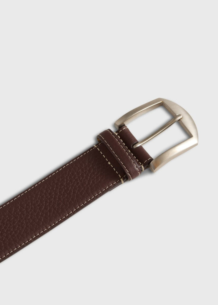 Lagun Grain Leather Belt - Burgundy - Belt