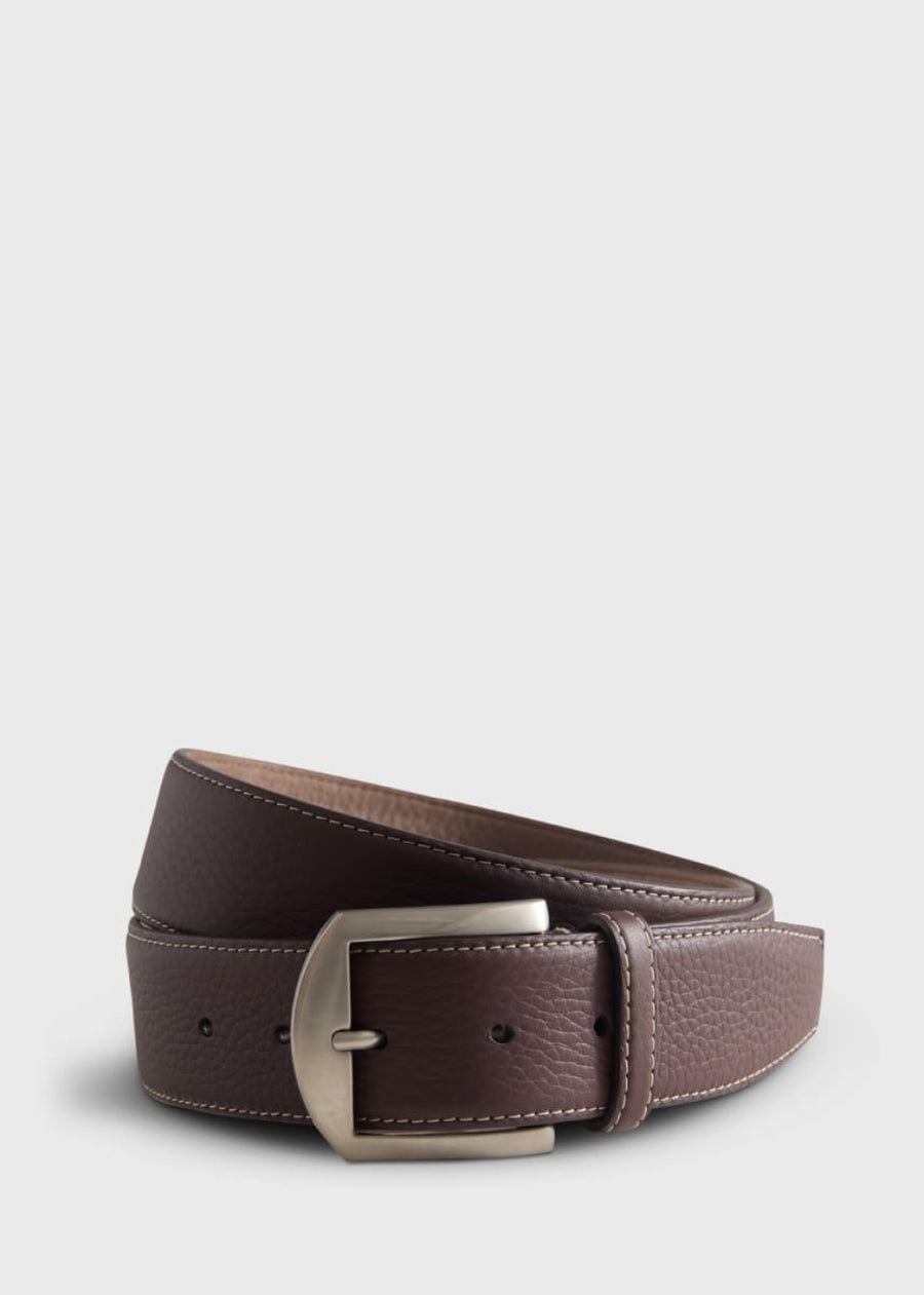 Lagun Grain Leather Belt - Burgundy - Belt