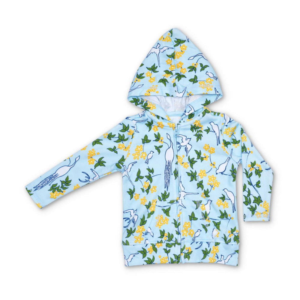 Lala Curio Hoodie - Enchanted Leaves Blue - Hoodie