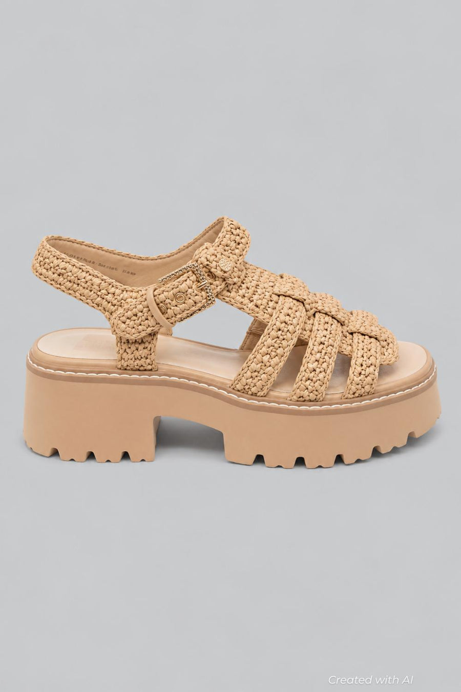 Latice Strappy Fisherman Platform Sandals - Beige - 9.5 M - Sandal