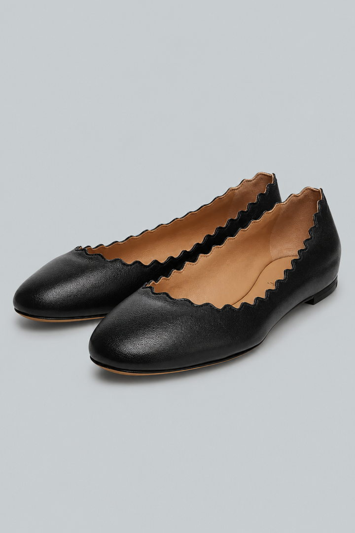 Lauren Leather Ballet Flats - Black Leather - 9 US / 39 EU - Flats