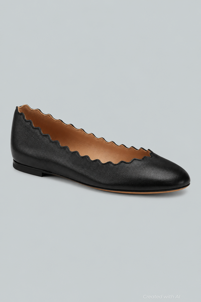 Lauren Leather Ballet Flats - Black Leather - 9 US / 39 EU - Flats