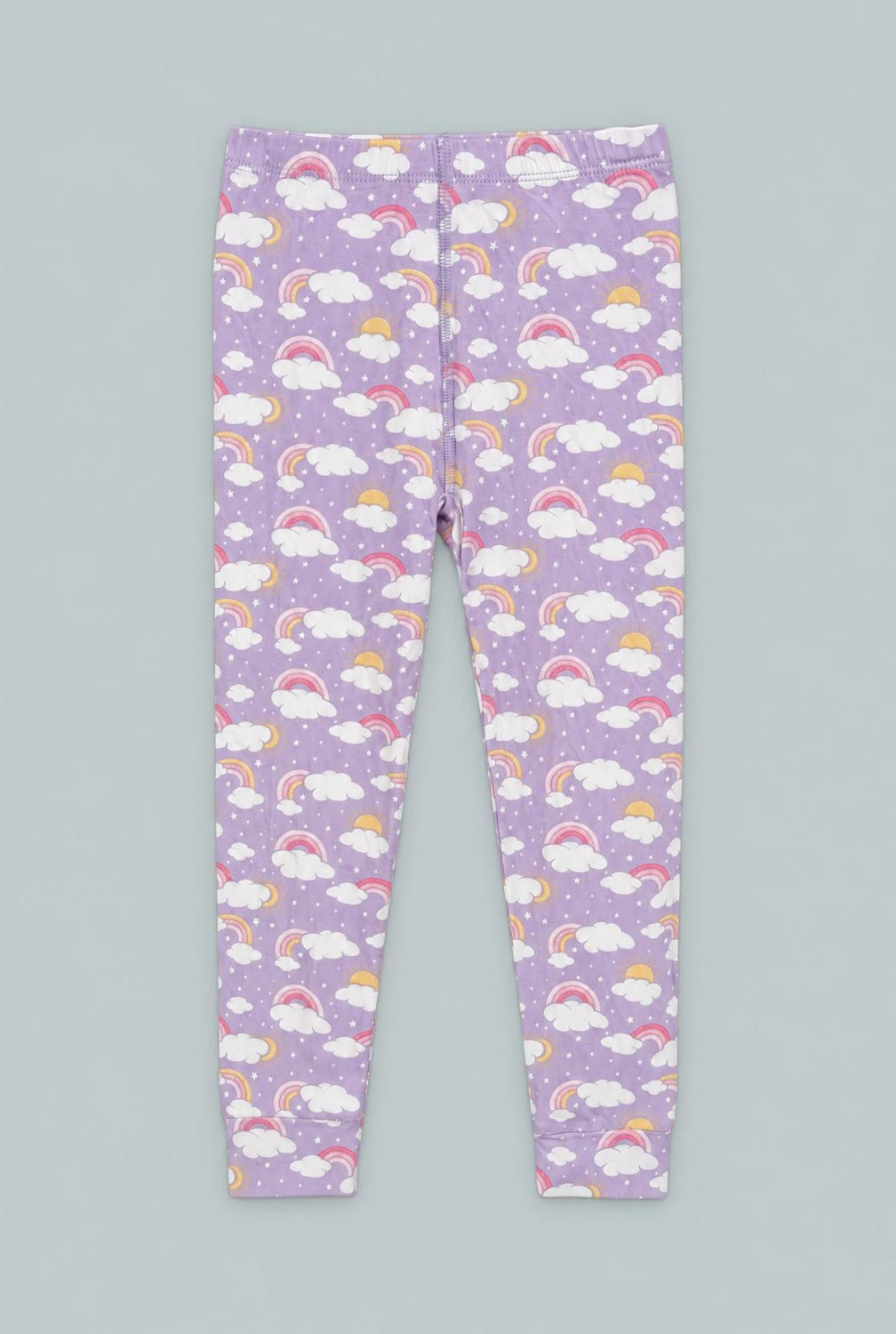 Lavender Rainbows And Clouds Big Kid Pajama Set - Rainbow Clouds - Pajamas