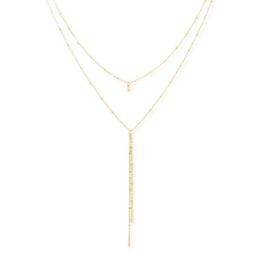 Layered Drop Necklace - gold - One Size - Necklace