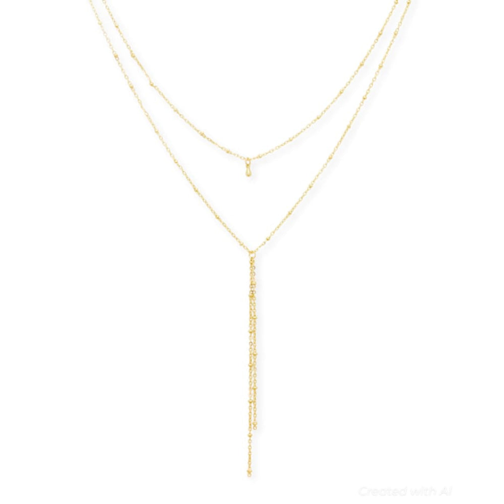 Layered Drop Necklace - gold - One Size - Necklace