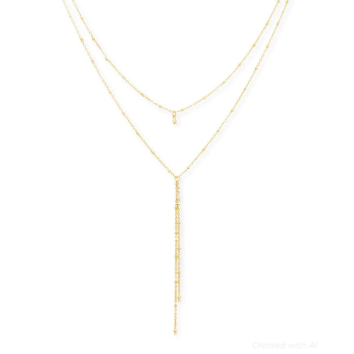 Layered Drop Necklace - gold - One Size - Necklace