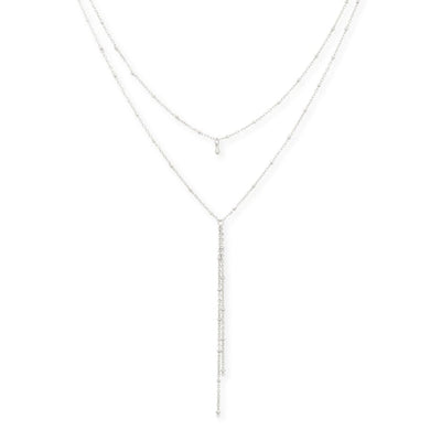Layered Drop Necklace - silver - One Size - Necklace
