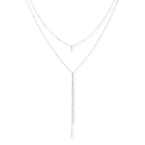 Layered Drop Necklace - silver - One Size - Necklace
