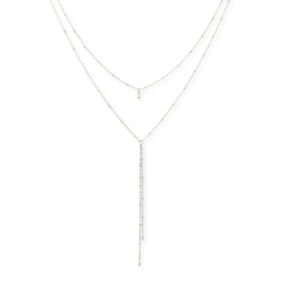 Layered Drop Necklace - silver - One Size - Necklace