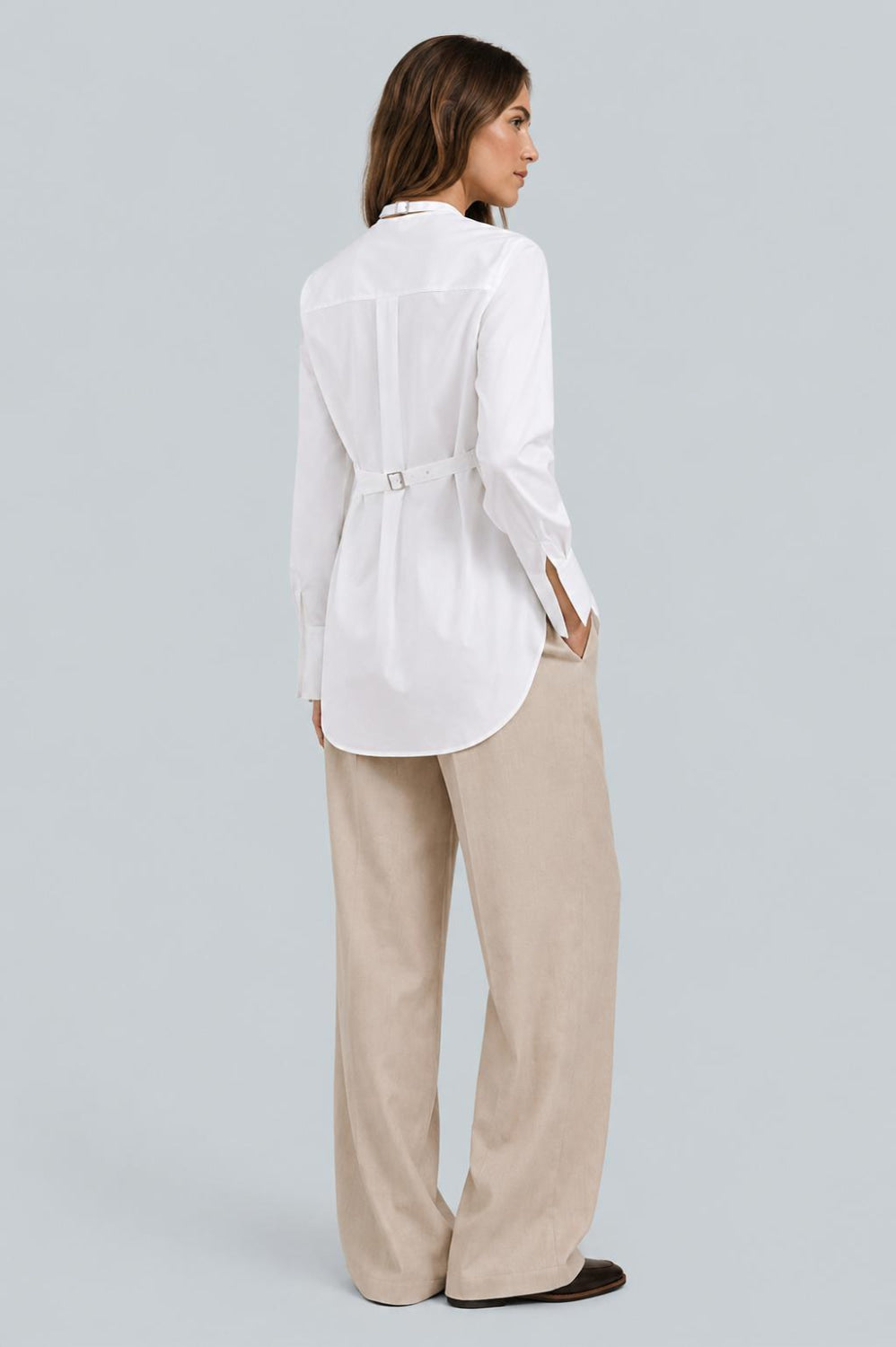 Layered Halter Shirt - White - M - Blouse