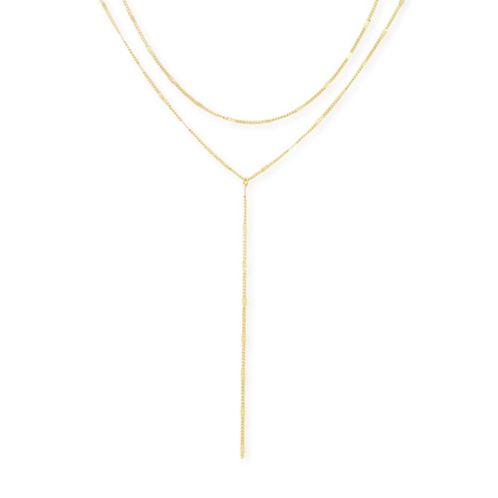 Layered Y Necklace - gold - One Size - Necklace