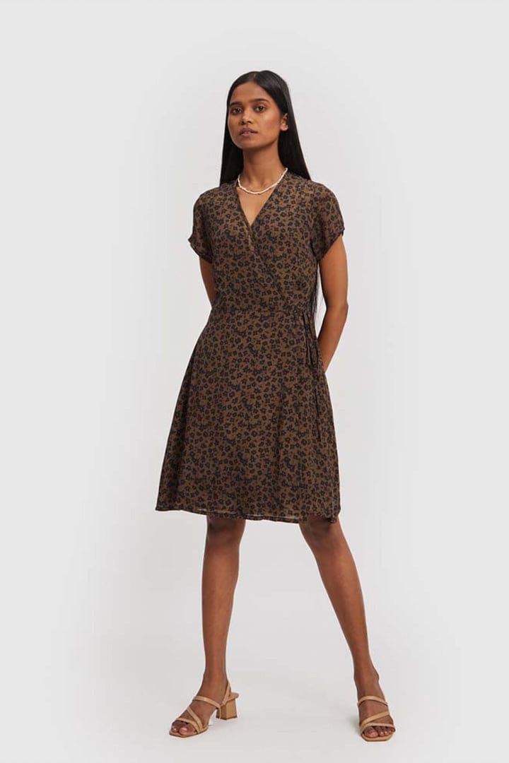 Short Wrap Dress - Spotted