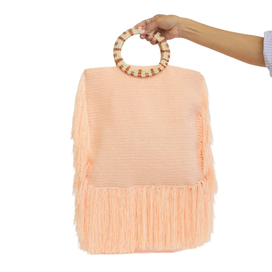 Fringe Werregue Bag - Coral