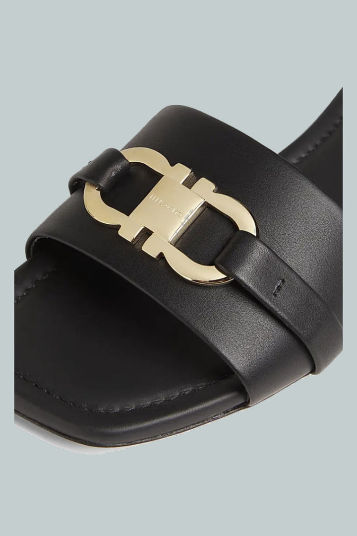 Leah Gancini Slide Sandals - Black - US 7 (UK 5) - Sandals