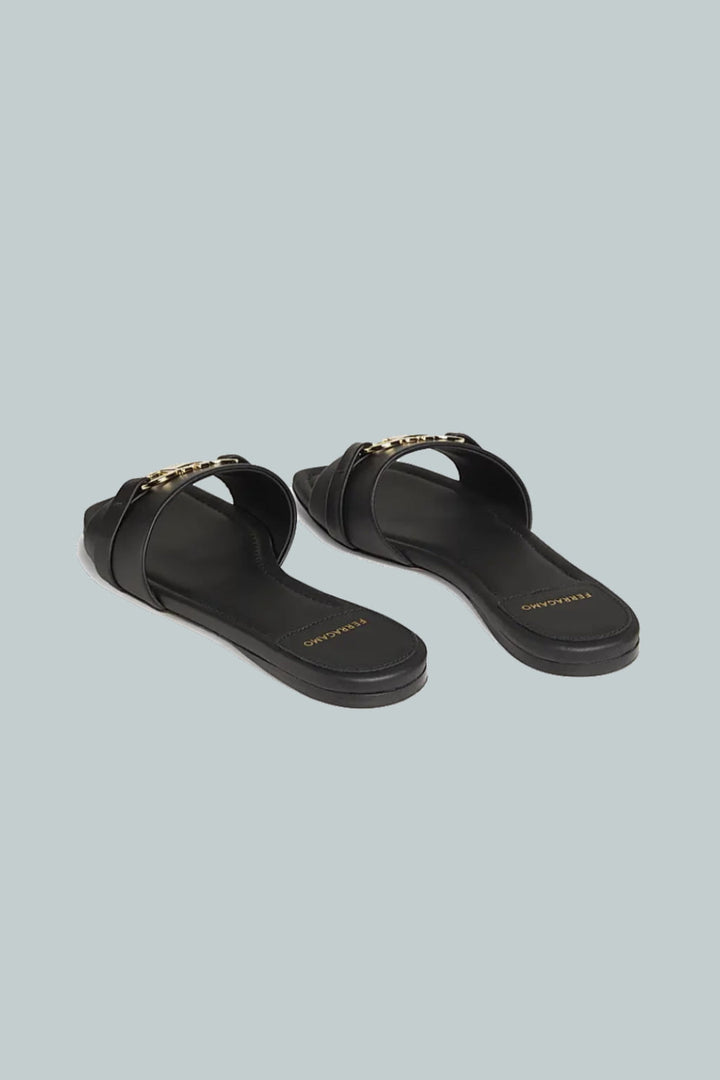 Leah Gancini Slide Sandals - Black - US 7 (UK 5) - Sandals